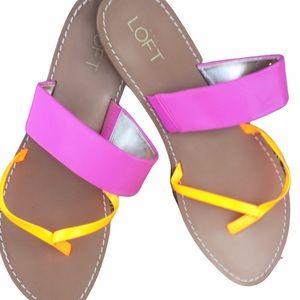 Ann Taylor Loft neon pink sandals
